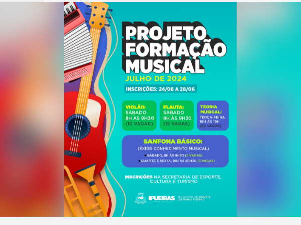 PROJETO FORMAÇÃO MUSICAL: NOVAS TURMAS ABERTAS